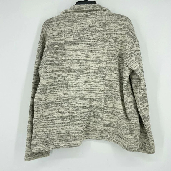 Anthropologie Saturday Sunday Sweater Womens Sz M Gray Knit Sherpa Open Cardigan - Picture 2 of 12